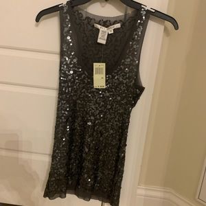 Max Studio NWT Gray sequin Tank Top size XS